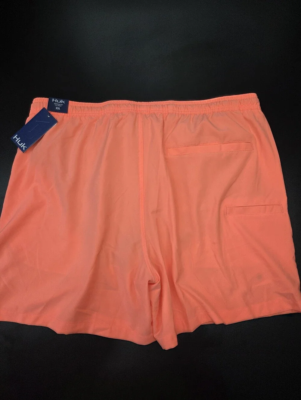 HUK Men’s Performance Fishing Shorts Medium Blue Orange Colorblock #1488